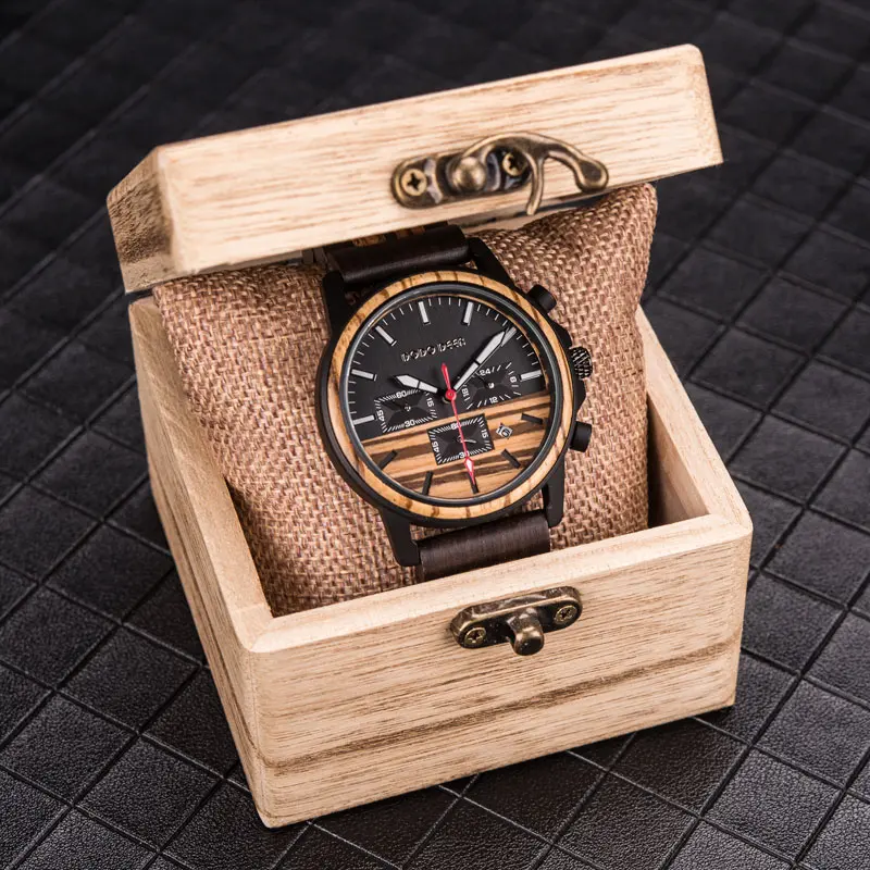 

DODO DEER Customize Engrave Logo Wood Watches for Mens Private Custom Timer Luxury Chronograph Wristwatch Male Auto Date OEM