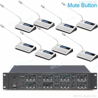 high end wireless digital conference microphone system for meeting room 8 desktop gooseneck microphones system mute button
