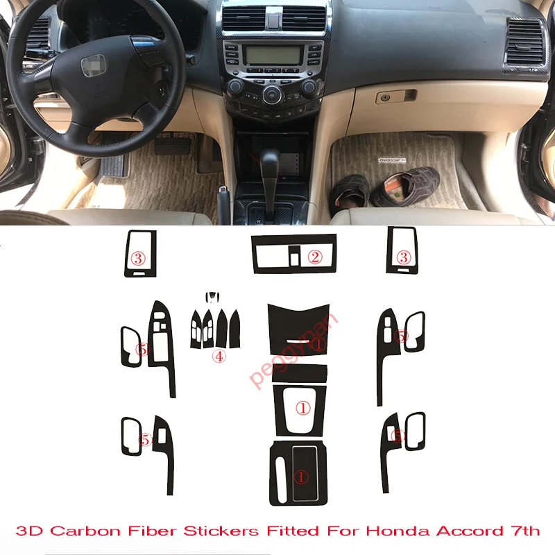 Автомобильный Стайлинг новинка 3D наклейки из углеродного волокна для внутренней