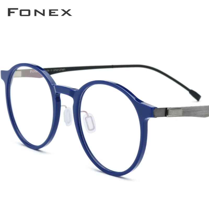 FONEX ацетатные оптические очки, женские ретро круглые очки, оправа, круглые очки для близорукости, очки для мужчин, очки без винтов по рецепту, 1619