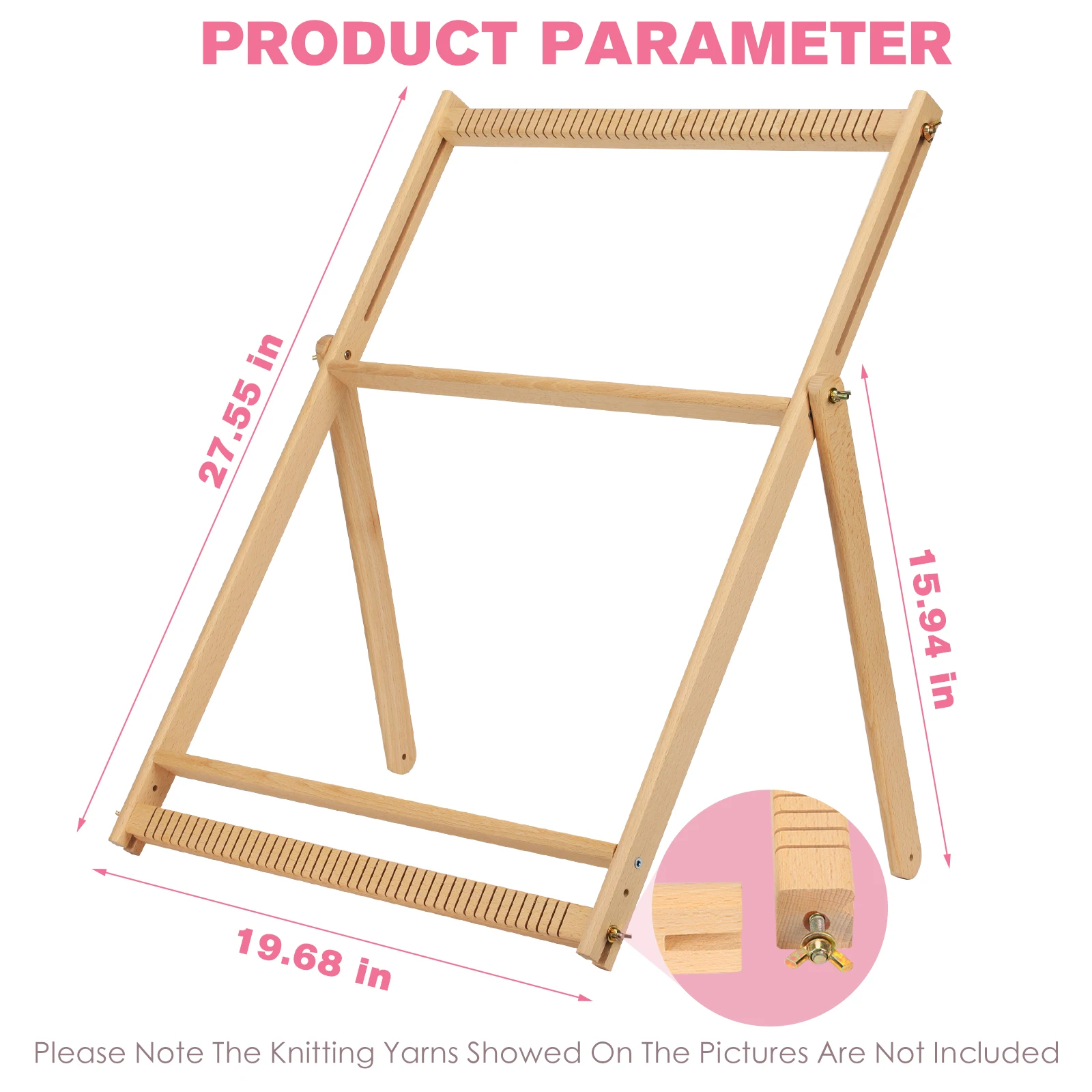 De Madera-arte Extra-grande creativo marco tejer manualidades tapiz telar tejido DIY para ni&ntilde;os principiantes expertos regalo-3