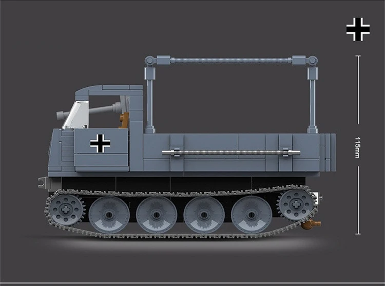 WW2 военный немецкий Полугусеничный автомобиль ROS/03 строительные блоки армейский