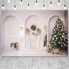 Фон для фотосъемки с рождественской елкой Avezano, зимняя гирлянда, камин, декор для фотостудии