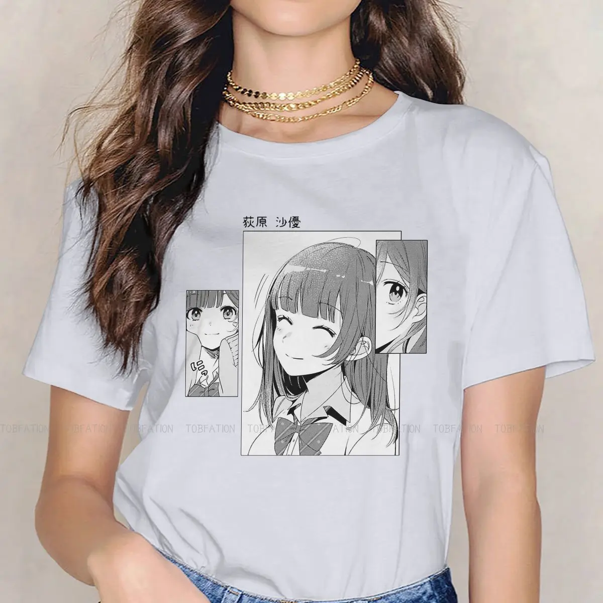 Higehiro Yoshida Sayu Airi Anime Girls T Shirt Sayu Ogiwara Female Tops Harajuku Kawaii Tees Ladies 5XL Cotton Tshirt