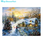 Снежный пейзаж на Рождество и зиму Алмазная Вышивка крестом Полный Круглый Новый DIY 5D домашняя декоративная мозаика вышивка
