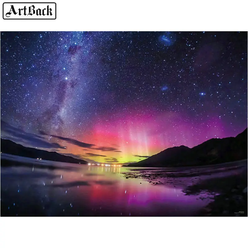 Новинка diy алмазная живопись Северное освещение Звездный пейзаж 5d полный