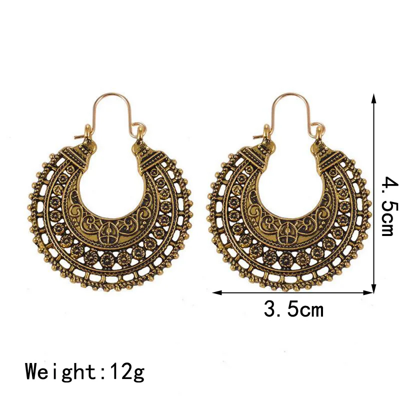 Винтажный геометрический сплав висячие серьги 2019 богемные антикварные