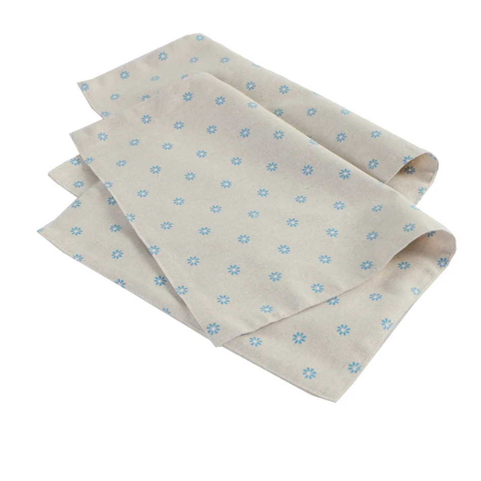 

Double-Layer Placemat Cotton Blended Flower Pattern Rectangular Non-Slip Coffee Mat Kitchen Placemat Home Decoration