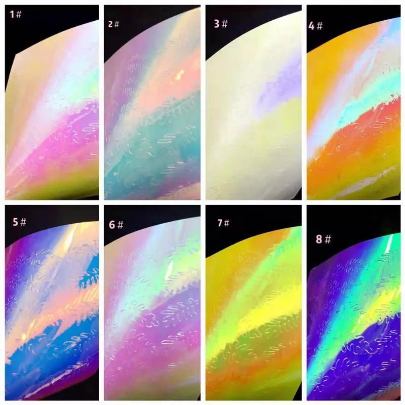 16 листов листья наклейки для ногтей голографический лист дизайн Наклейка s