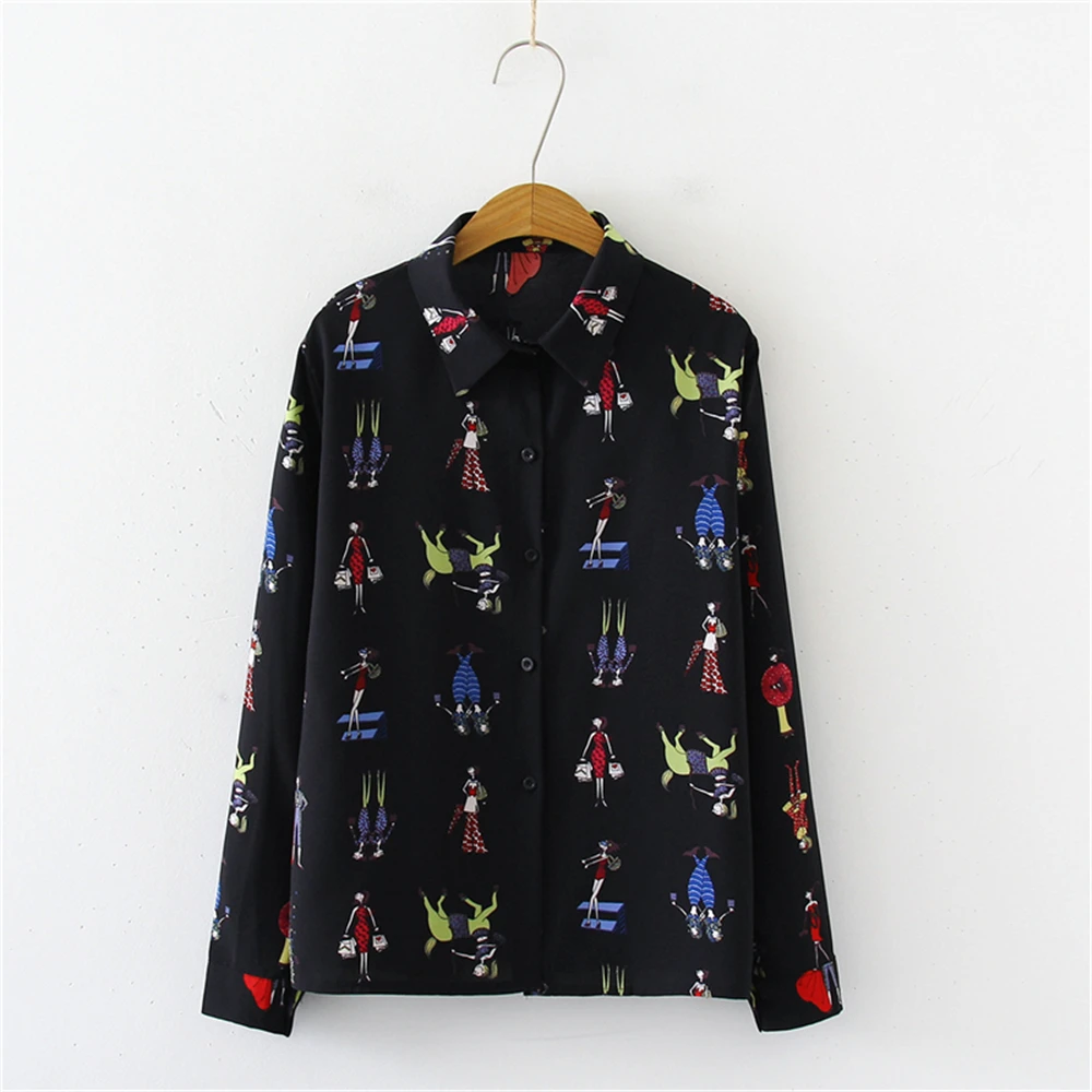 

Women's Print Casual Long Sleeve Blouse Loose Shirt