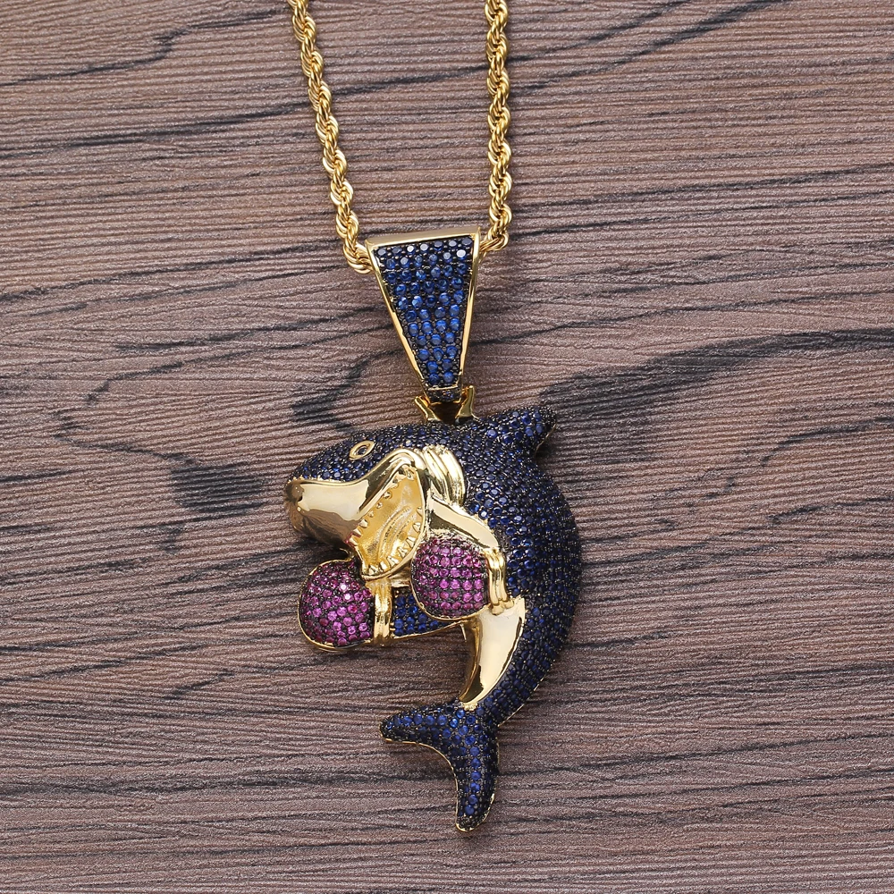 Модное сверкающее ожерелье с фианитами в стиле хип хоп CN091|Ожерелья подвеской| |