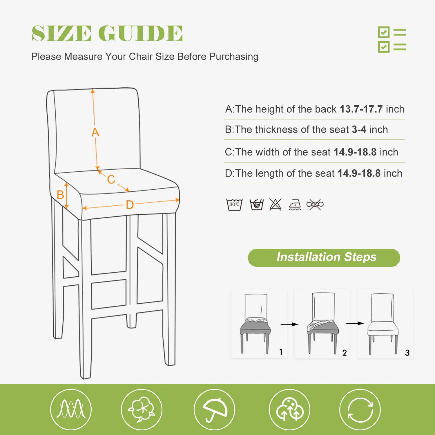 

Multicolor Chair Cover Solid Seat Covers Spandex Polyester For Bar Stool Slipcover Home Hotel Banquet Dining Decoration Leisure