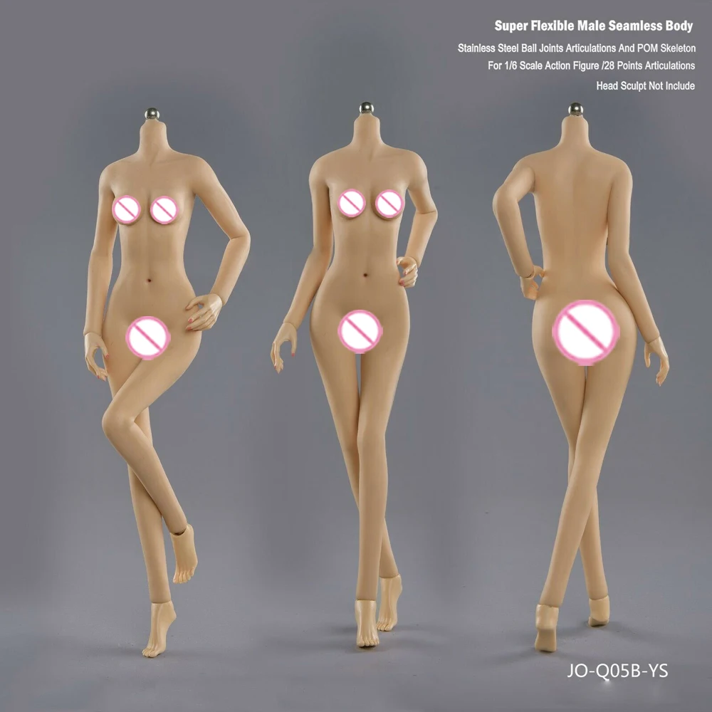 In Stock 1/6 Female Small Breast Action Figure Body JIAOU JO-Q05B Seamless Silicone Doll Suntan/Pale/Tan Skin | Игрушки и хобби