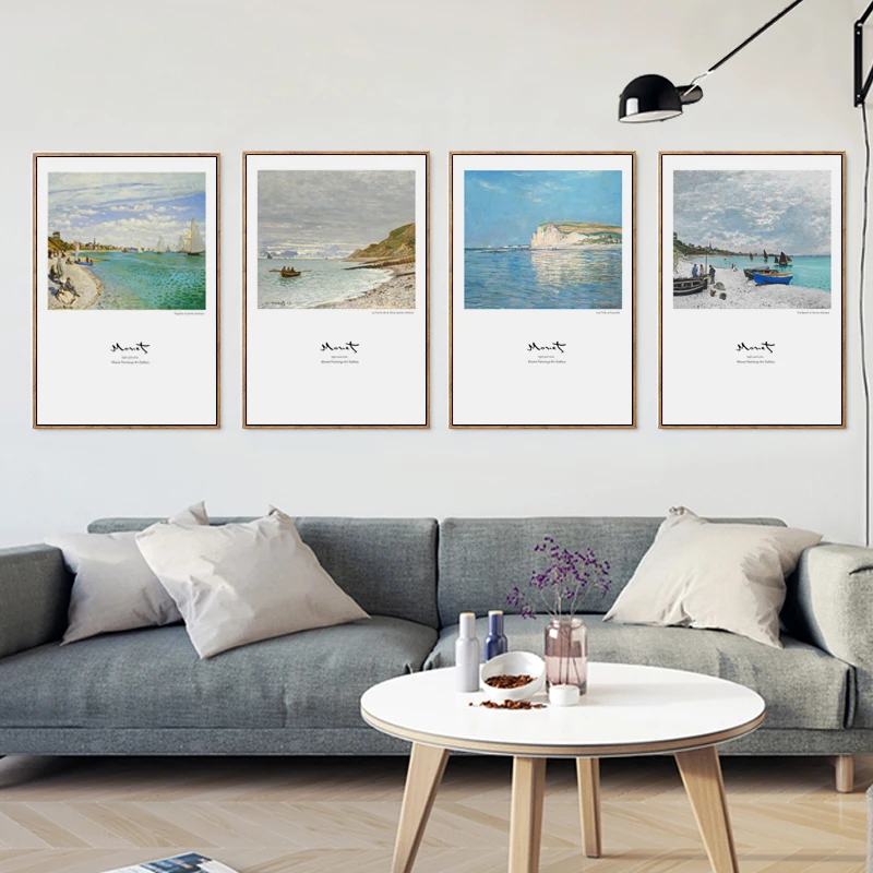 Известные картины Клод Моне пляжное небо пейзаж постер холст картина для дома