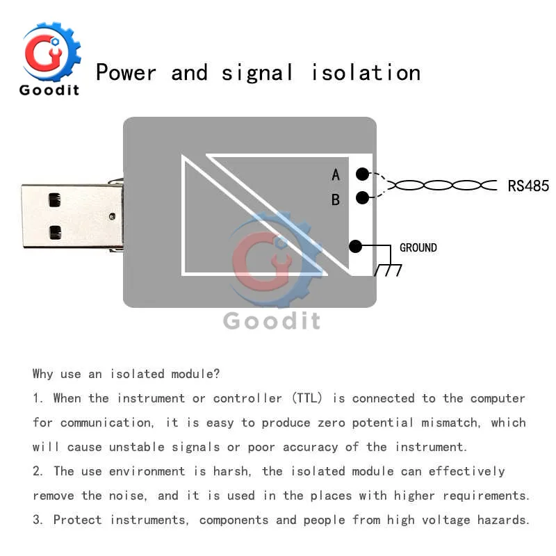 USB к RS485 конвертер изолированный модуль обновления промышленных телевизоров ESD