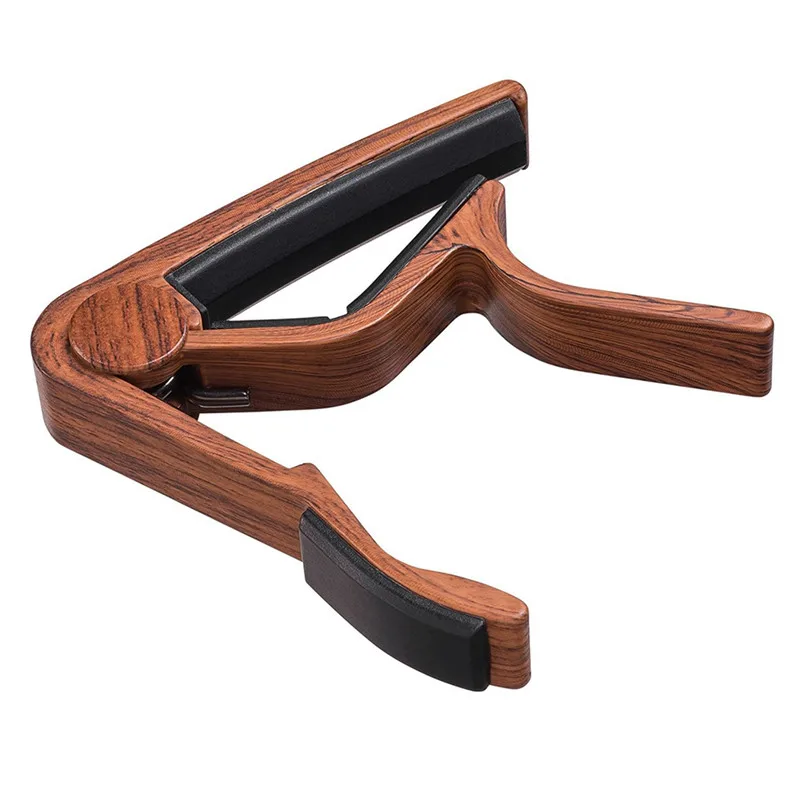 

Wood Silicon Cushion For Guitar Ukulele Tuning Musical Instrument Accessories Grain Metal Guitar Capo With Perfect