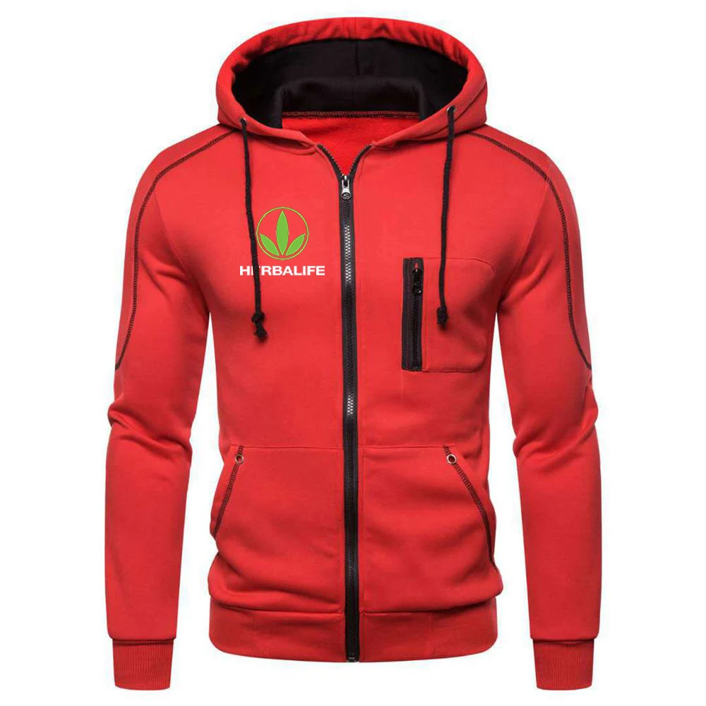 Latest HERBALIFE NUTRITION Logo Print 2021 Men's Zipper Cotton Fashion Hooded Coats Harajuku Man Sweatshirt Decal Leisure Tops | Мужская