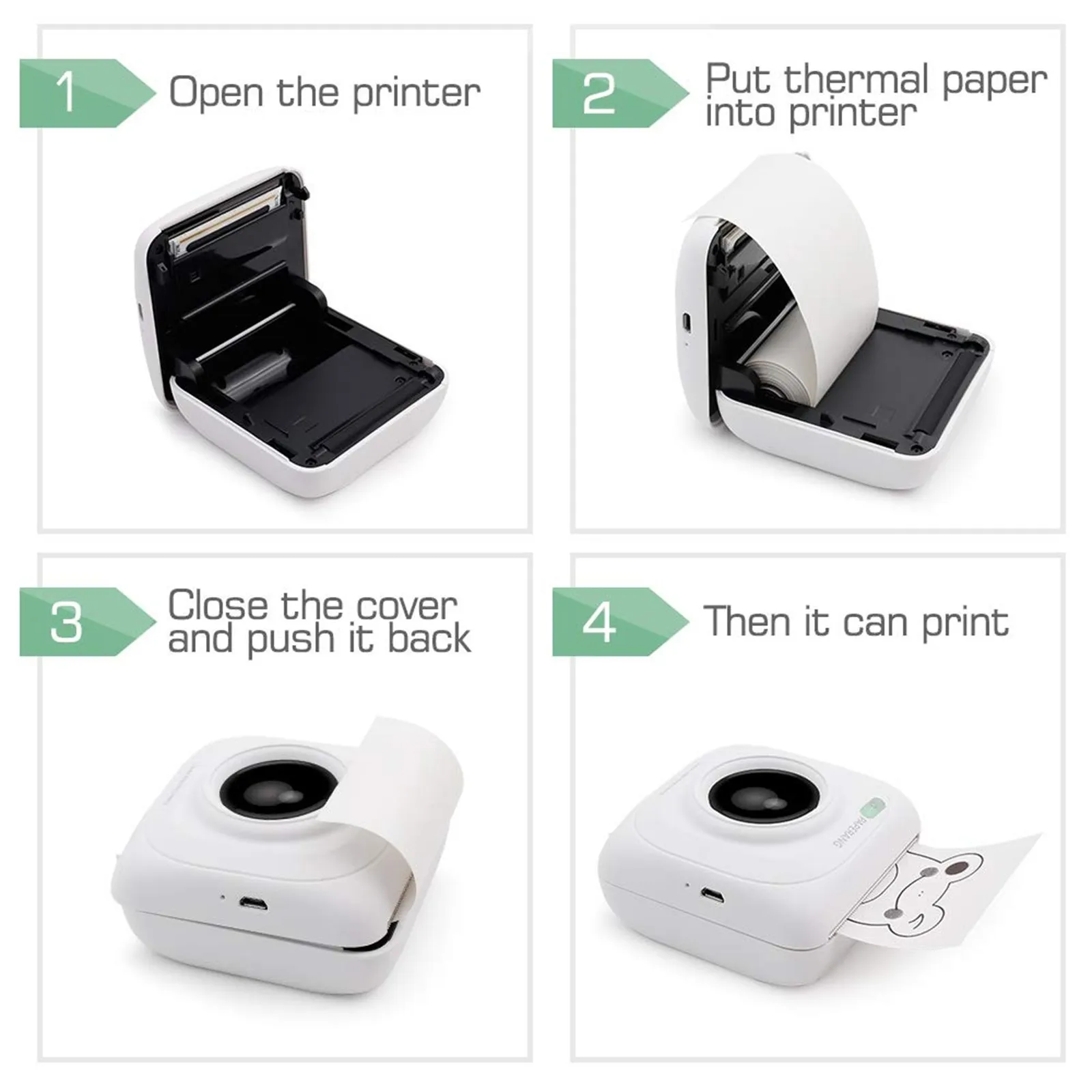 

PeriPage Mini Portable Thermal Printer Photo Pocket Photo Printer 58 mm Printing Wireless Bluetooth Android IOS Printers
