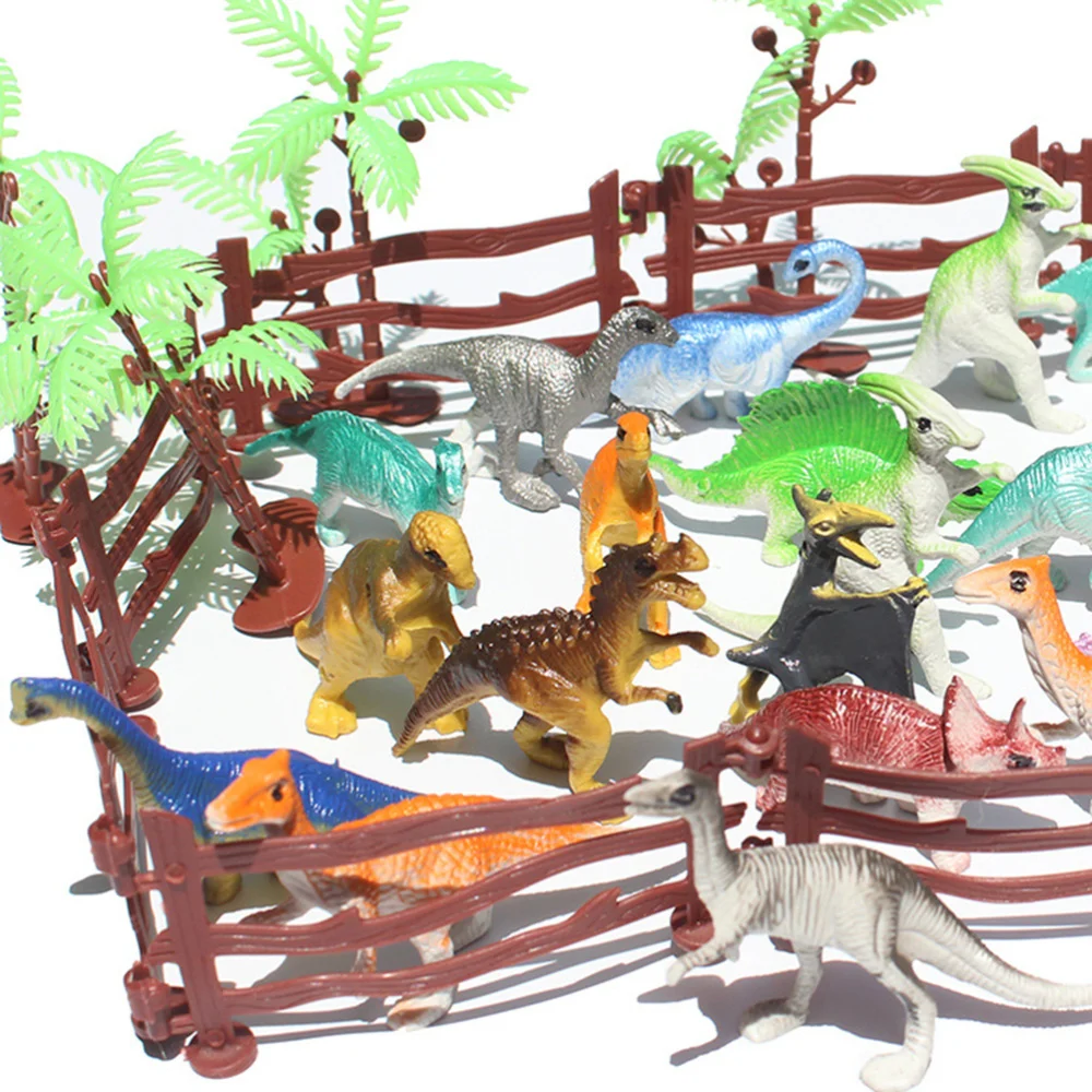 

46pcs Mini Set Figures Realistic Model with Tree Fence Scene Props