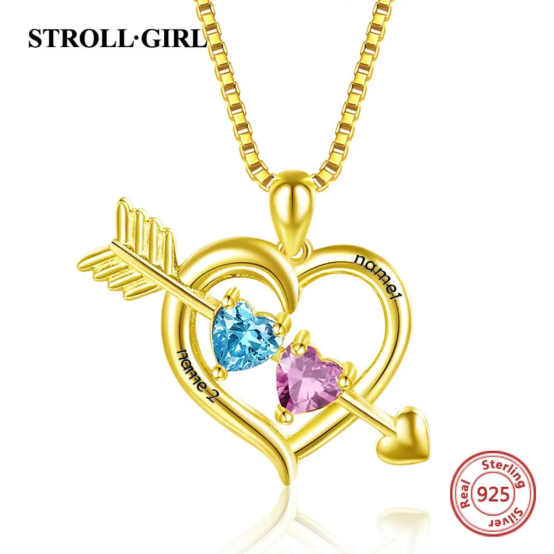 Цепочка женская из серебра 925 пробы с кулоном двумя сердечками | Украшения и