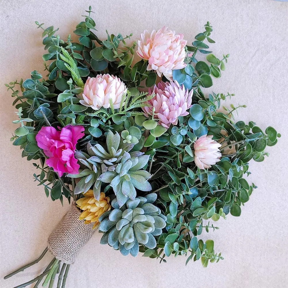 Искусственные серые зеленые листья эвкалипта стеблей 13 6 'высокий объемный