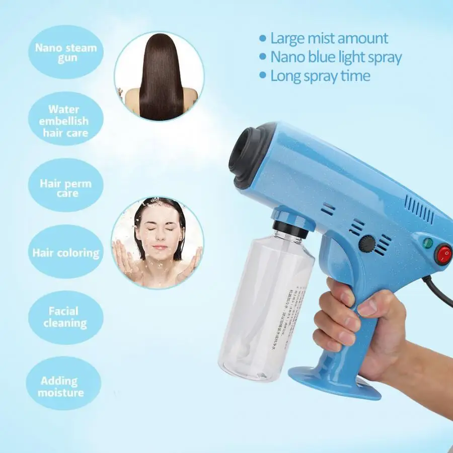Распылитель для вьющихся волос нано синий светильник ухода за