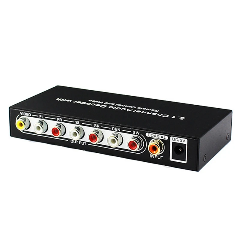 

Audio Decoder USB Optical Fiber Converter Digital to Analog Digital Optical 5.1 Decoder Supports Remote Wake-Up(EU Plug)