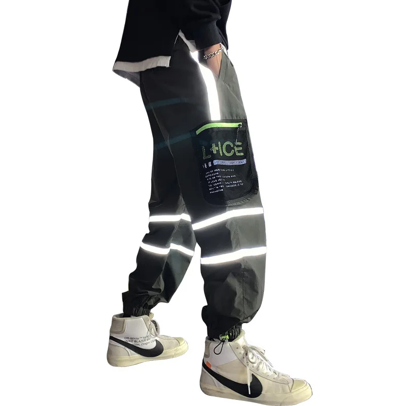

Joggers Cargo Pants Men Clothing Brand Hip Hop Pencil Sweatpants Patchwork Fluorescent Japanese Streetwear Casual Loose Trousers