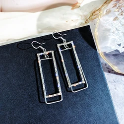 Style 3 S925 Серебряная игла, модные геометрические серьги, Преувеличенные стразами и цирконием, треугольная длинная секция, золотые серебряные женские серьги - Окраска металла: Style 3