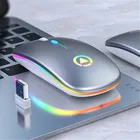 Перезаряжаемые Беспроводной Мышь офис молчание RGB 2,4 ГГц USB оптическая мышь для портативных ПК компьютер новый серебристо-черный, белый цвет розово-золотистый