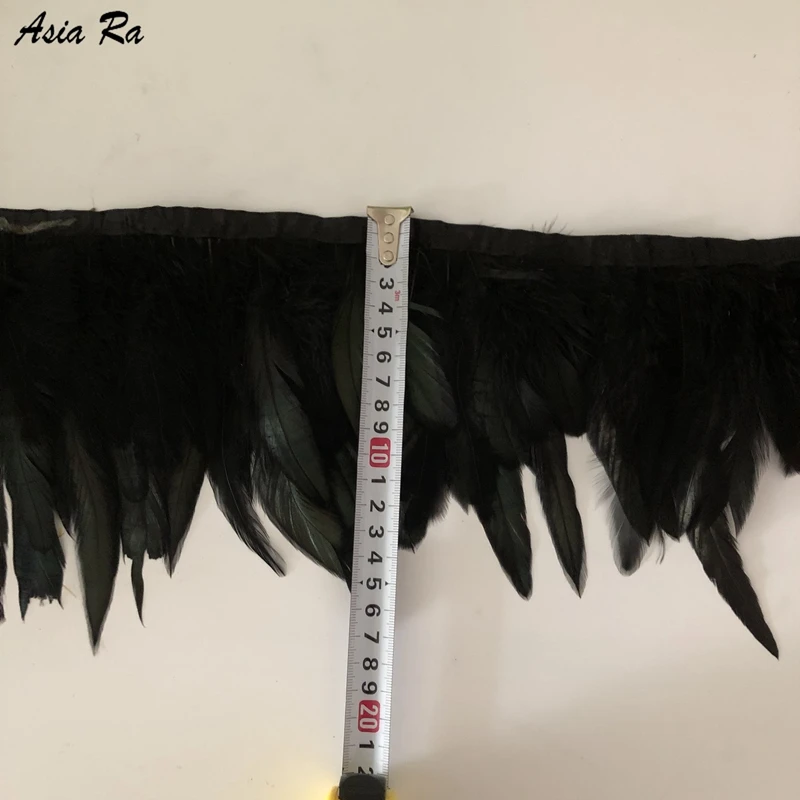 Отделка из крашеных черных петушиных перьев 10 м/лот | Дом и сад