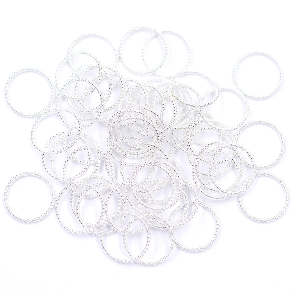 Connectors Circles Hoop Closed Jump Rings Pendant Silver Plated For Charms Craft Jewelry DIY Findings 18mm( 6/8")Dia