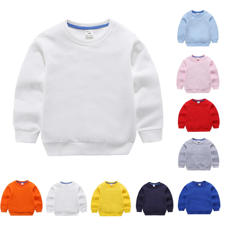 Свитшот для мальчиков осенняя одежда детские топы однотонная черная белая