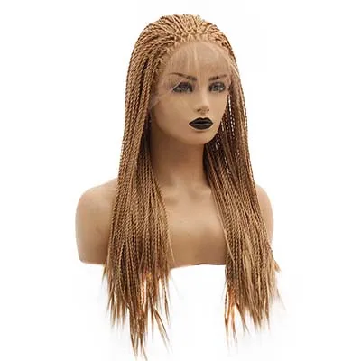 Honey Blonde V'NICE honey Blonde синтетические плетеные парики на шнурках для черных женщин 20-26 дюймов бразильские африканские американские плетеные искусственные волосы - Color: Honey Blonde