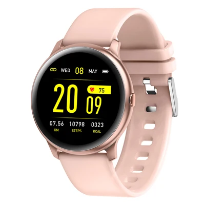 pink HETNGSYOU, женские Смарт-часы, сердечный ритм, кислород крови, спортивные, Bluetooth, мужские, фитнес, Trakcer KW19, умные часы для телефона на базе Android IOS - Цвет: pink
