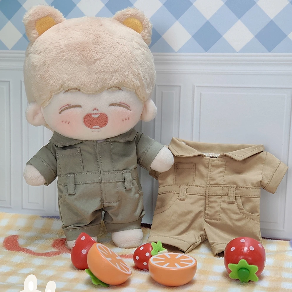 Plush Doll Clothes 20cm Siamese Coverall Tooling For Apron Kpop EXO BTS Dolls Idol Outfit Toys Baby Doll's Accessories Cos Suit