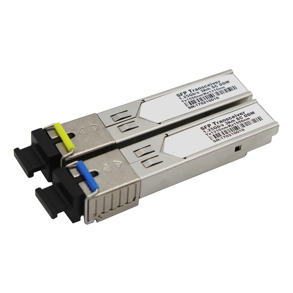 

1.25Gb/s SFP Module Mini GBIC Gigabit BIDI Fiber Optic Transceiver Single Fiber SM 1310nm/1550nm SC 3km