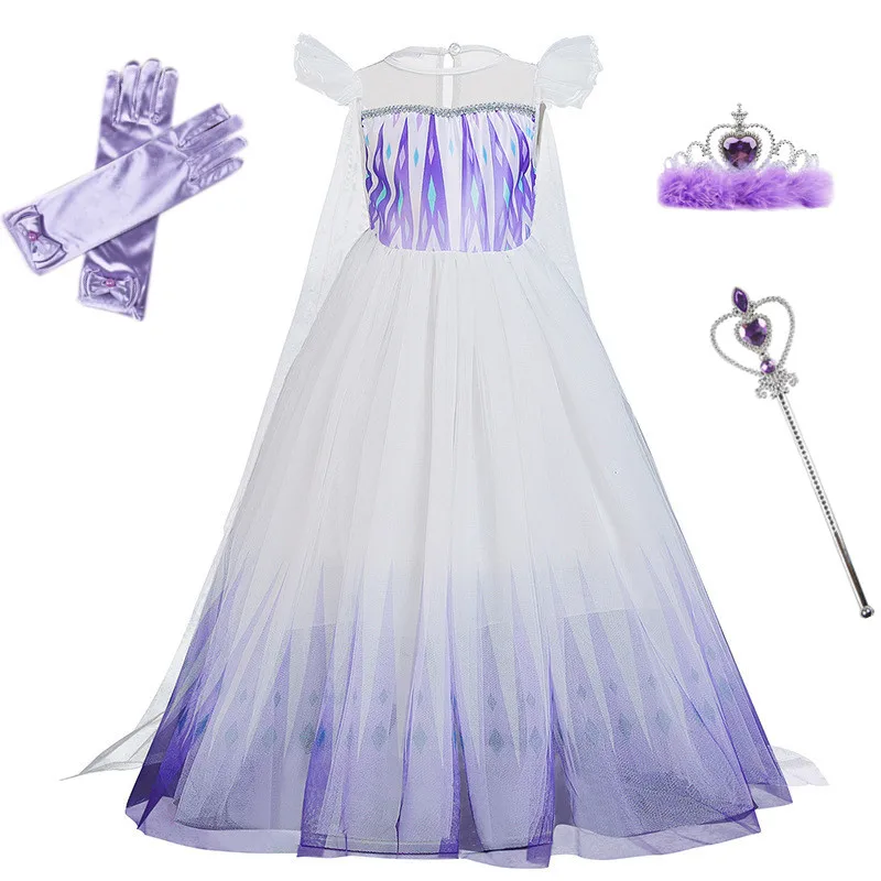 

2020 платье Эльзы для девочки Хэллоуин Рождество Детская Вечеринка платья принцессы праздничная одежда для девочек