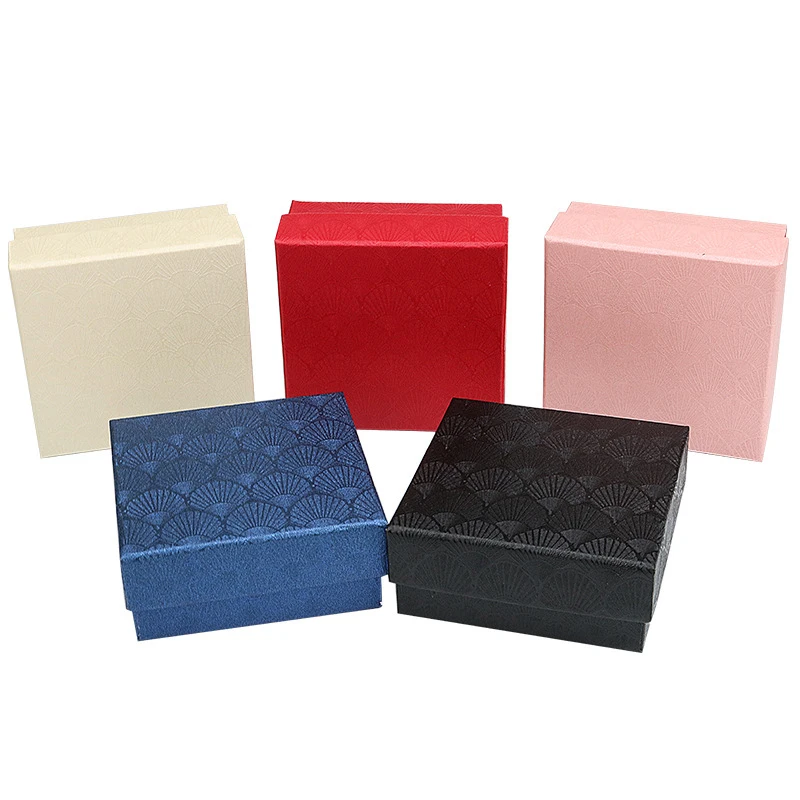 

Solid Color Jewelry Box High Quality Wholesale Delicate Scallop Wedding Jewelry Gift Box Necklace Earring Bracelet Paper Bag
