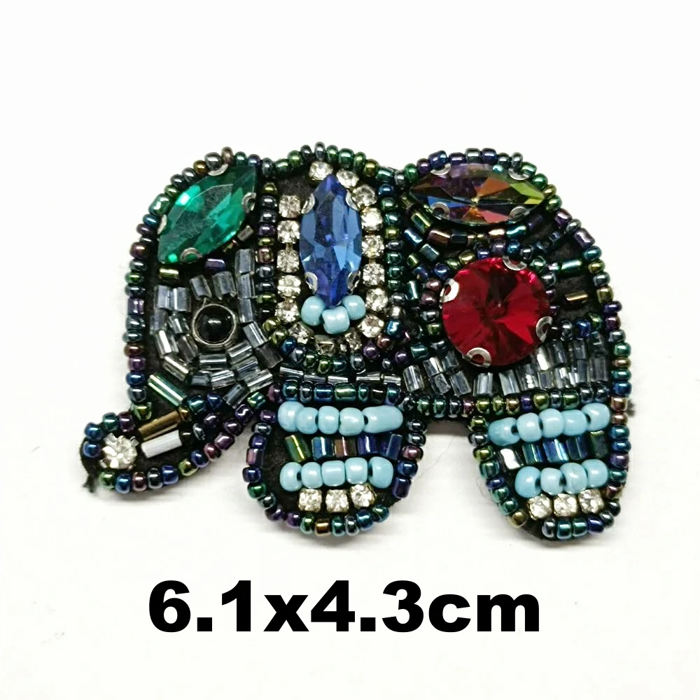 

Accessories embroidery beaded elephant embroideried patches for clothing OR-3287