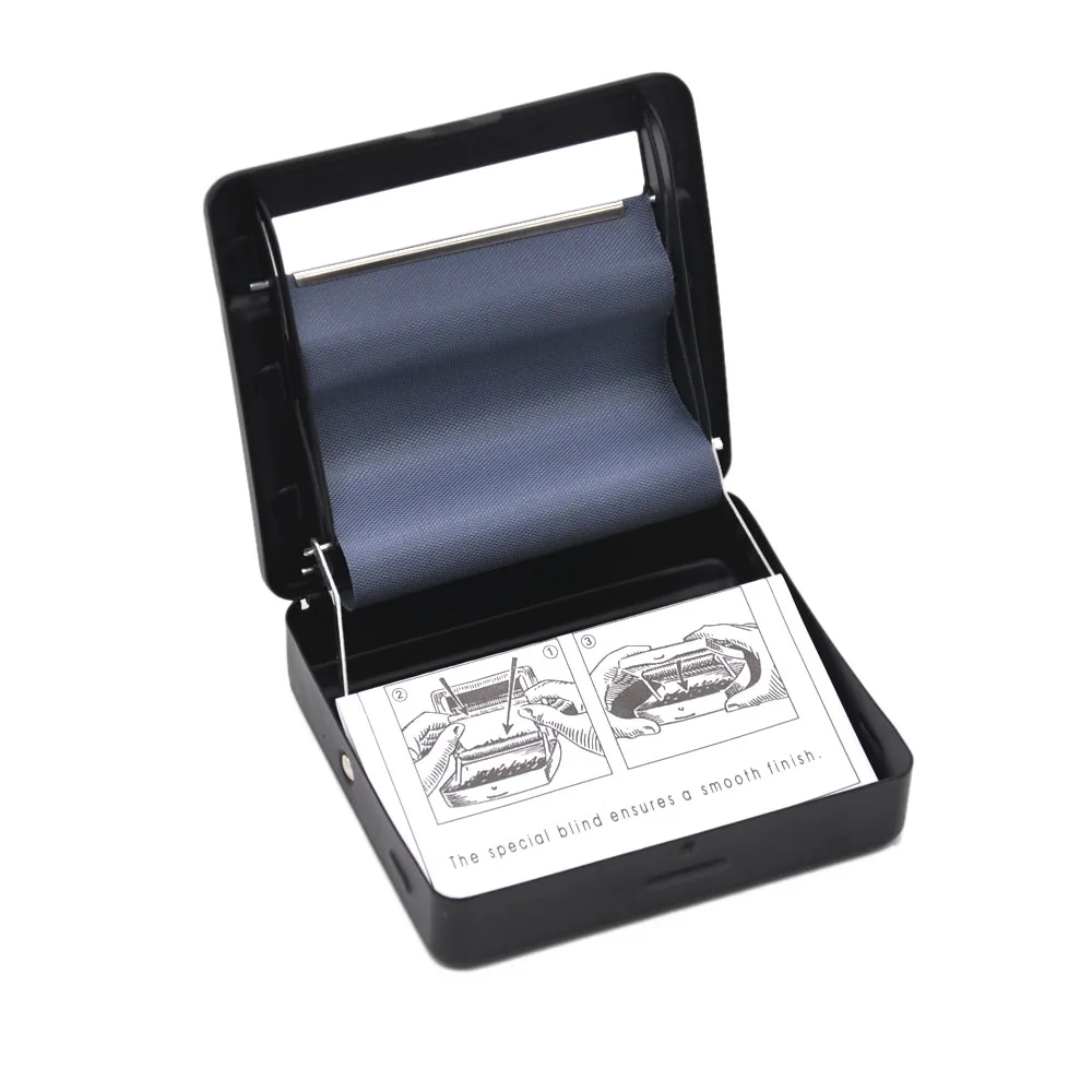 Черный металлический роллер для сигарет бумаги 70 мм ручной сигарет|Аксессуары