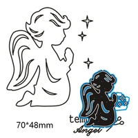 cutting dies an angel praying devoutly new metal decoration scrapbook embossing paper craft album card punch knife mold 7048mm