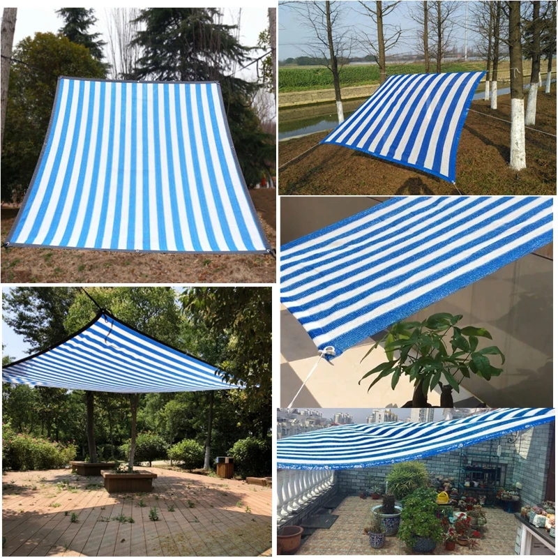 Сине-белая полоса Солнцезащитная сетка с защитой от УФ-лучей навес для окна
