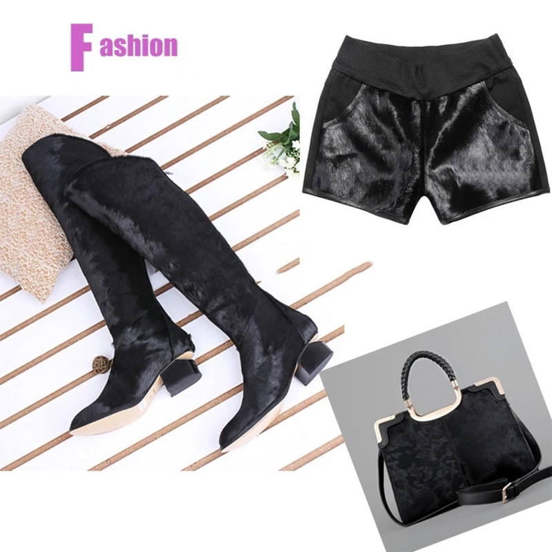 Agenuineon Real Cow Skin Fur Fabric By The Yard 30 Square Feet Black Soft Calf Hair Leather Pelt For Cushion/Furniture | Дом и сад