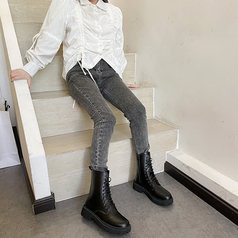 

NEW 2021 Autumn and Winter Fashion and Popular Hot Style Women's Ankle Boots Side Zipper Laces Comfortable Women Martin Boots 40