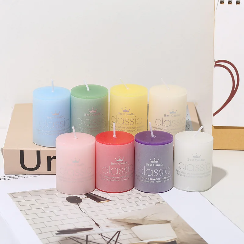 

Big Red Pillar Candle Color Birthday Romantic Candle Yellow Candle Cylinder Paraffin Candele Decorative Home Decoration 50LZ