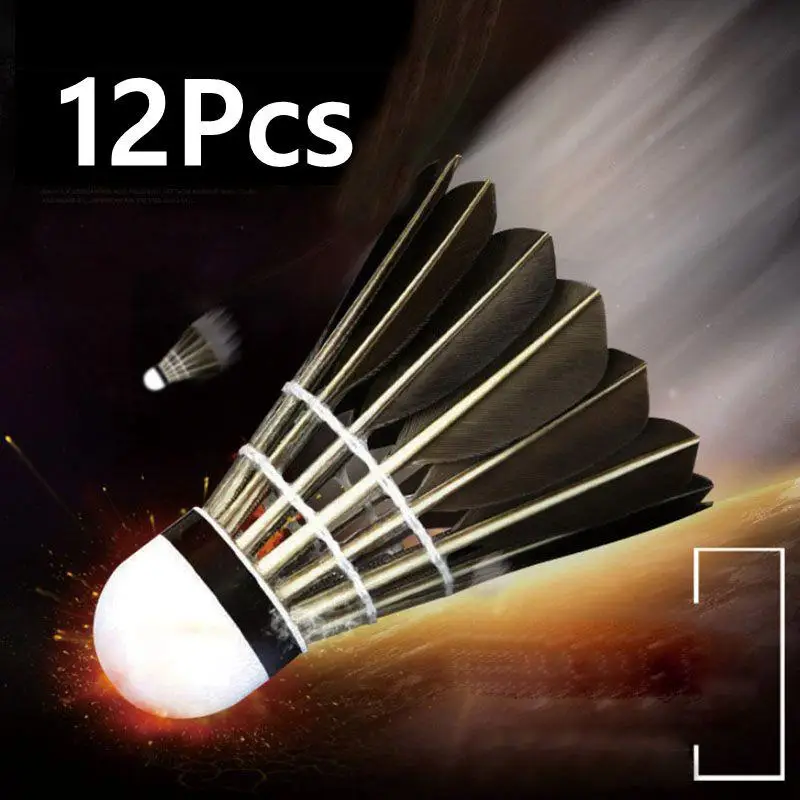 

12pcs/lot Professional Goose Feather Badminton Shuttlecock Training Sports Speed 76 77 Badminton Ball Outdoor Sports