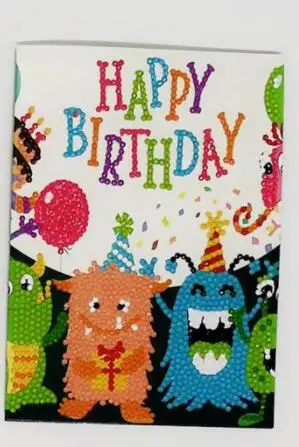 Алмазная живопись карта на день рождения бриллиантовая мозаика ручной работы 5D