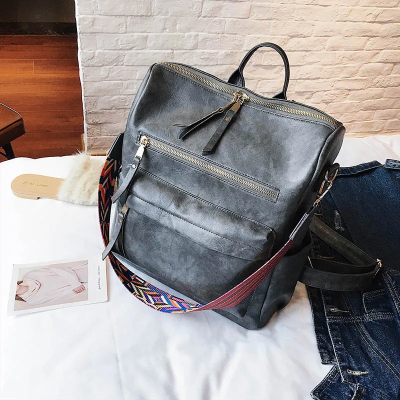 

Retro Grote Rugzak Vrouwen Pu Lederen Rugzak Vrouwen Knapzak Reizen Rugzakken Schouder Schooltassen Mochila Back Pack XA96H