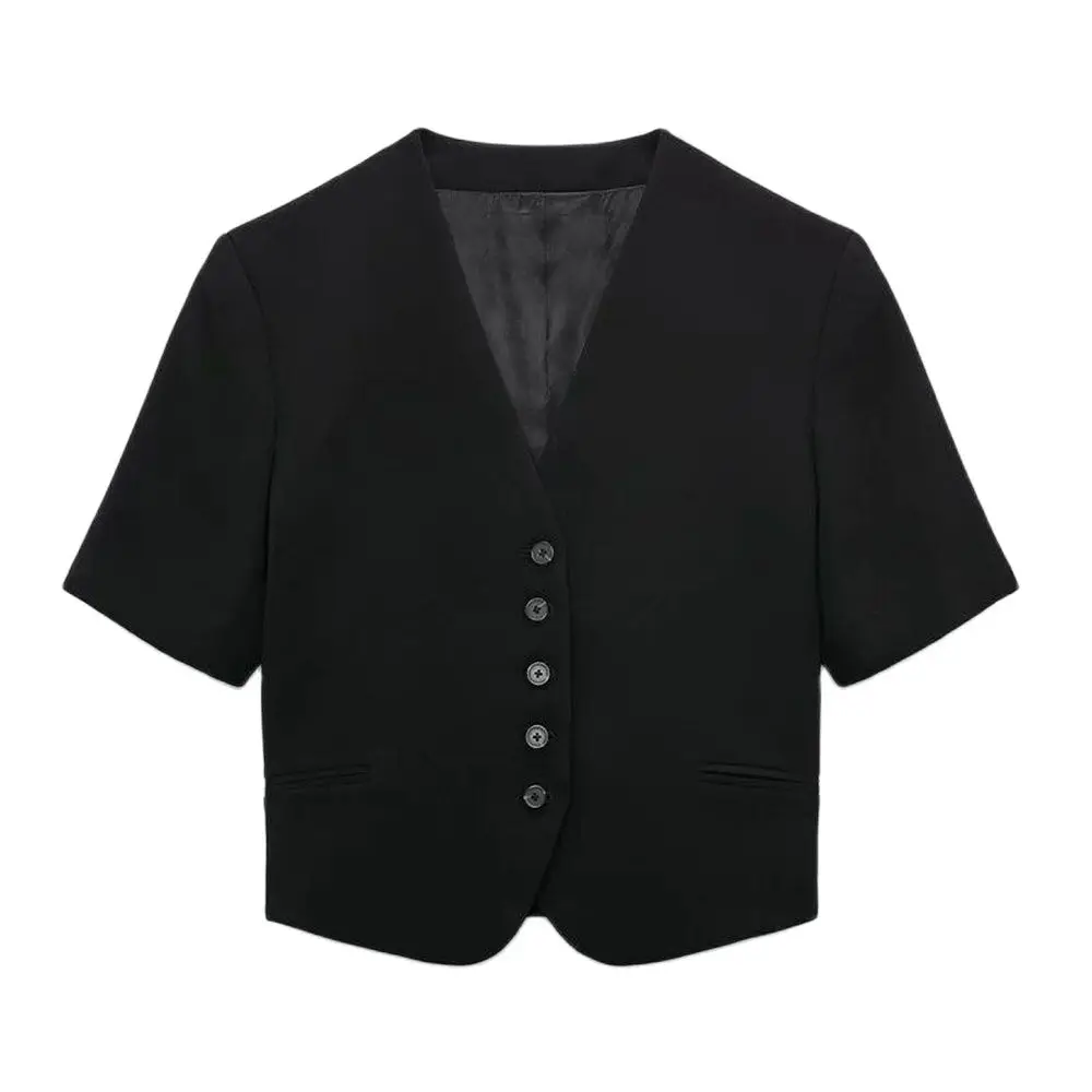 

Женский Короткий Повседневный костюм с отложным воротником DiYiG, пальто для женщин, новинка весны 2021, облегающий костюм с короткими рукавами